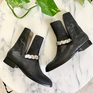 Mara & Mine Alex Scorpion Boots - Black & Silver